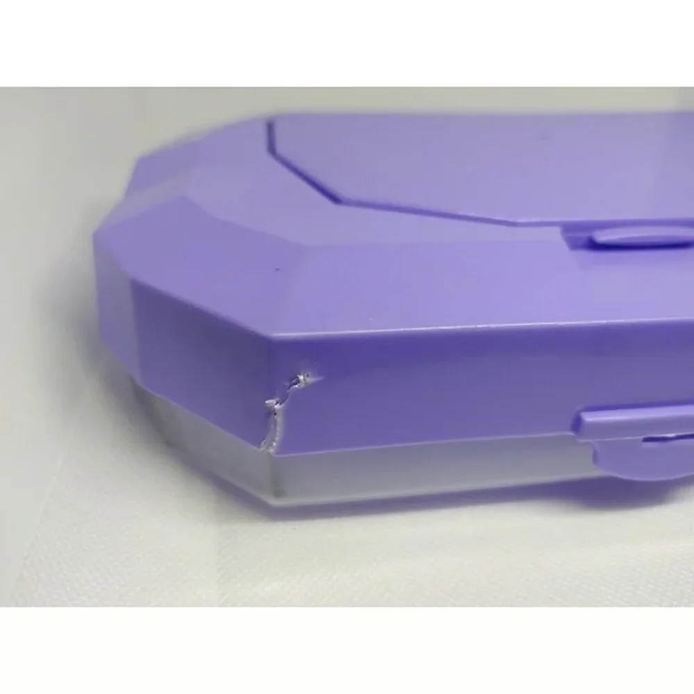 Sterilite Small Pencil Box Plastic, Clear/Purple Fair Condition